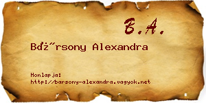 Bársony Alexandra névjegykártya