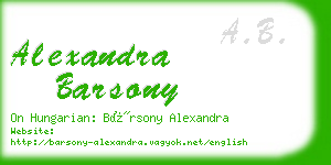 alexandra barsony business card